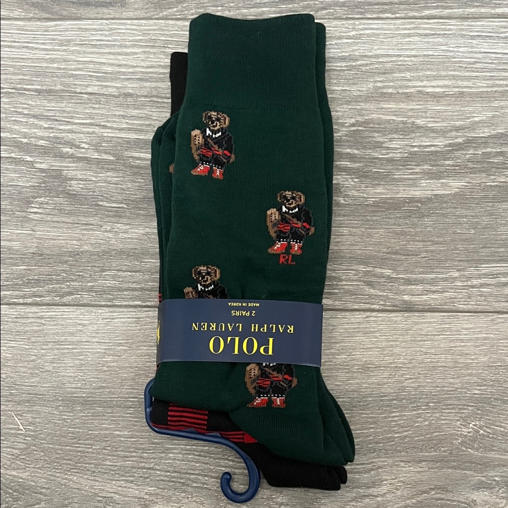 Polo by Ralph Lauren Dark Green Bear Casual Socks